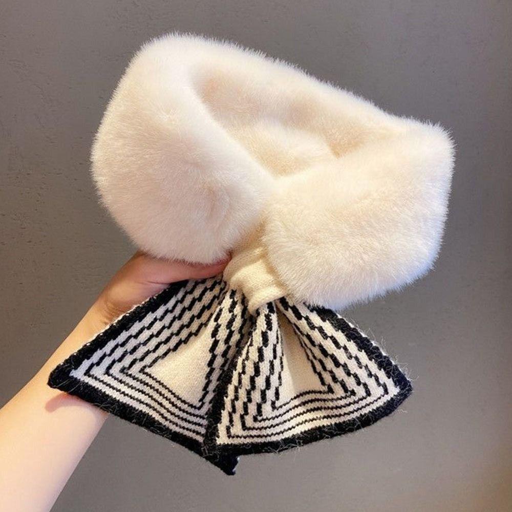 Solid Color Winter Neck Warmer Thicken Elegant Shawl Fashion Accessory Plush Scarf Cold Weather