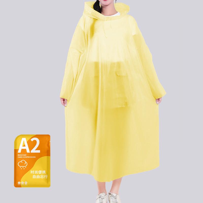 

1 ШТ Одноразовий Дощовик Портативний з Капюшоном для Дорослих Потовщений Прозорий Дорожні Приналежності Водонепроникний Верхній Одяг від Дощу для Вулиці жовтий