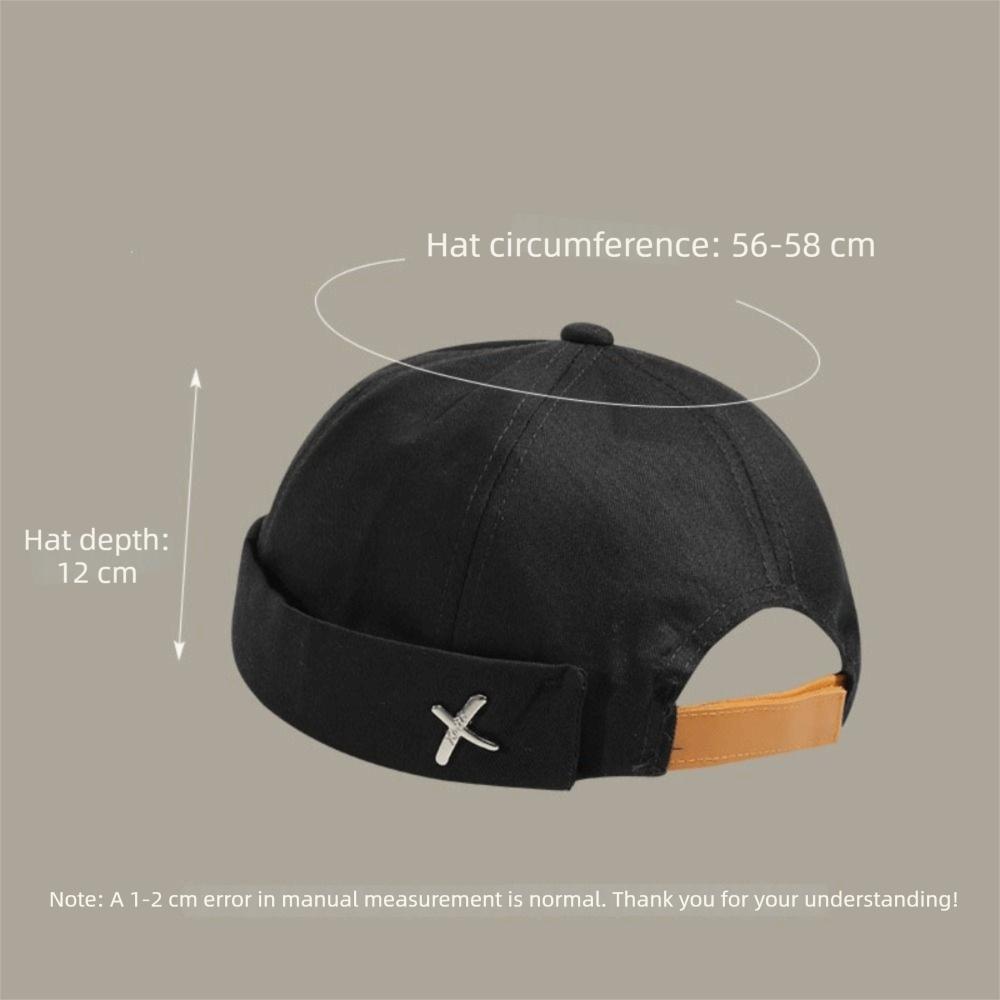Vintage Style Brimless Docker Cap Adjustable Dome Melon Cap Unisex Brimless Hat  Street Hip Hop