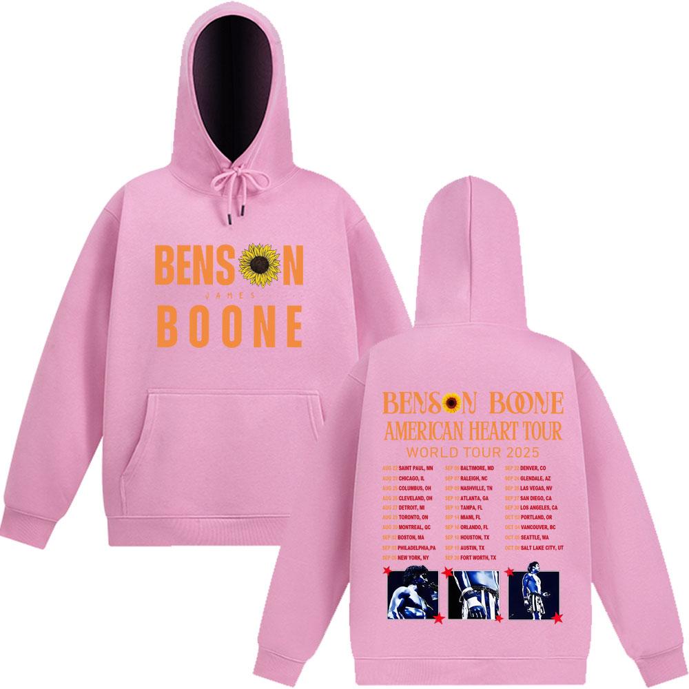 Benson Boone American Heart Tour 2025 Vintag Graphic Hooded Sweatshirts Men Women Fashion Sportswear Hip-hop Oversized Pullover