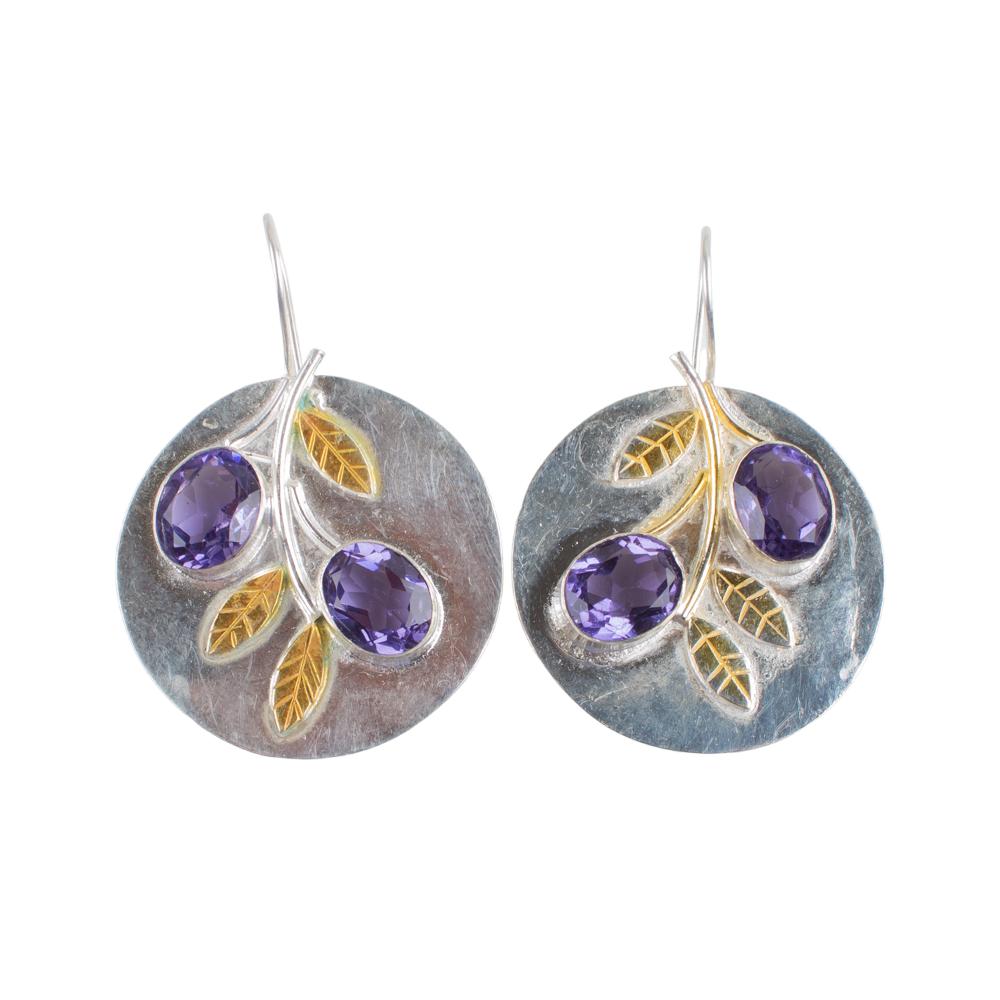 Rare Iolite Gemstone 925 Sterling Silver Jewelry Handmade Women Earrings 1.77" EE-81-2
