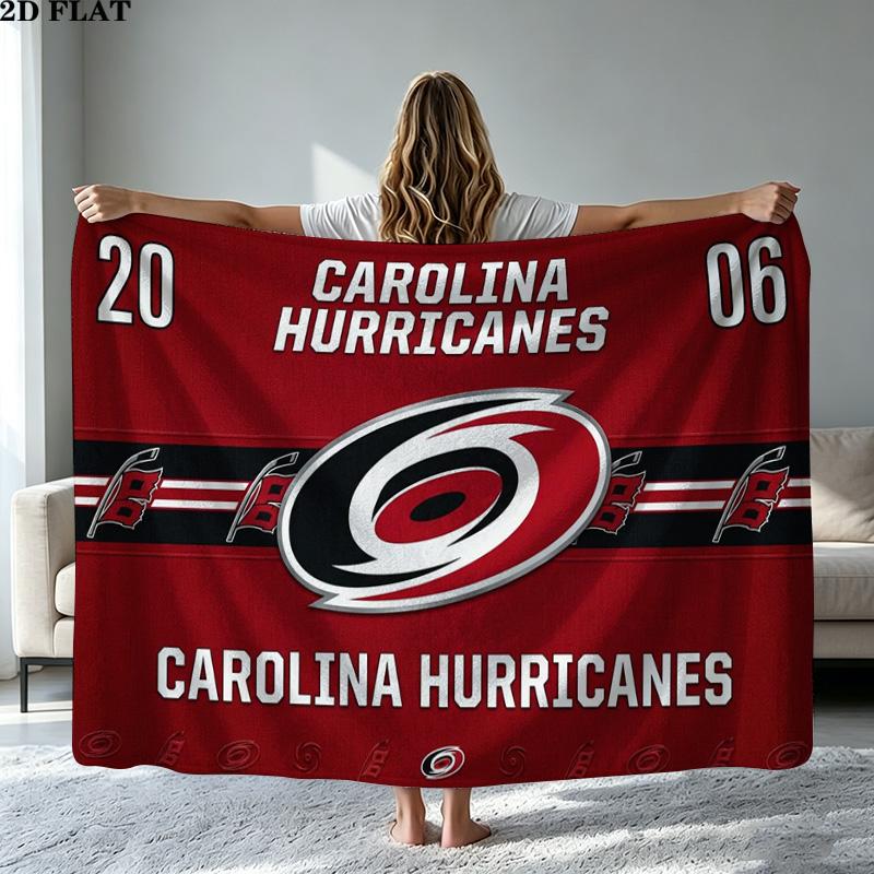 Carolina Hurricanes Print Flannel Blanket High Quality Warm Comfortable Cover for All Seasons Perfect for Gifts Home Decor