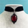 Vintage Velvet Swan Necklace With Cross Chain For Gothic Jewelry Lovers