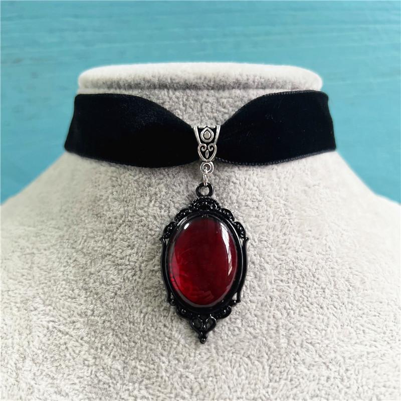 Vintage Velvet Swan Necklace With Cross Chain For Gothic Jewelry Lovers
