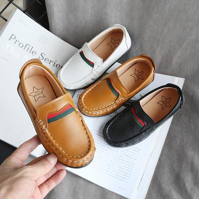 Boys' Leather Shoes Soft Sole Versatile Medium and Old Children's Doudou Shoes Korean Version 2025 Trendy New Children's One-pedal Casual Single Shoes