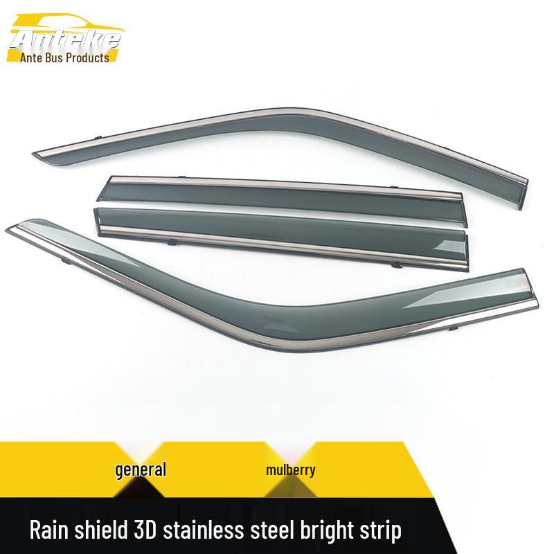3D Stainless Steel Rain Guard Trim for Santana - Decorative Car Accessory Sticker.