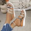 Fashion Women Wedges Slippers Outdoor Shiny High Heels Beach Sandals Luxury Platform Slippers Sexy Open Toe Women Shoes Slides Women