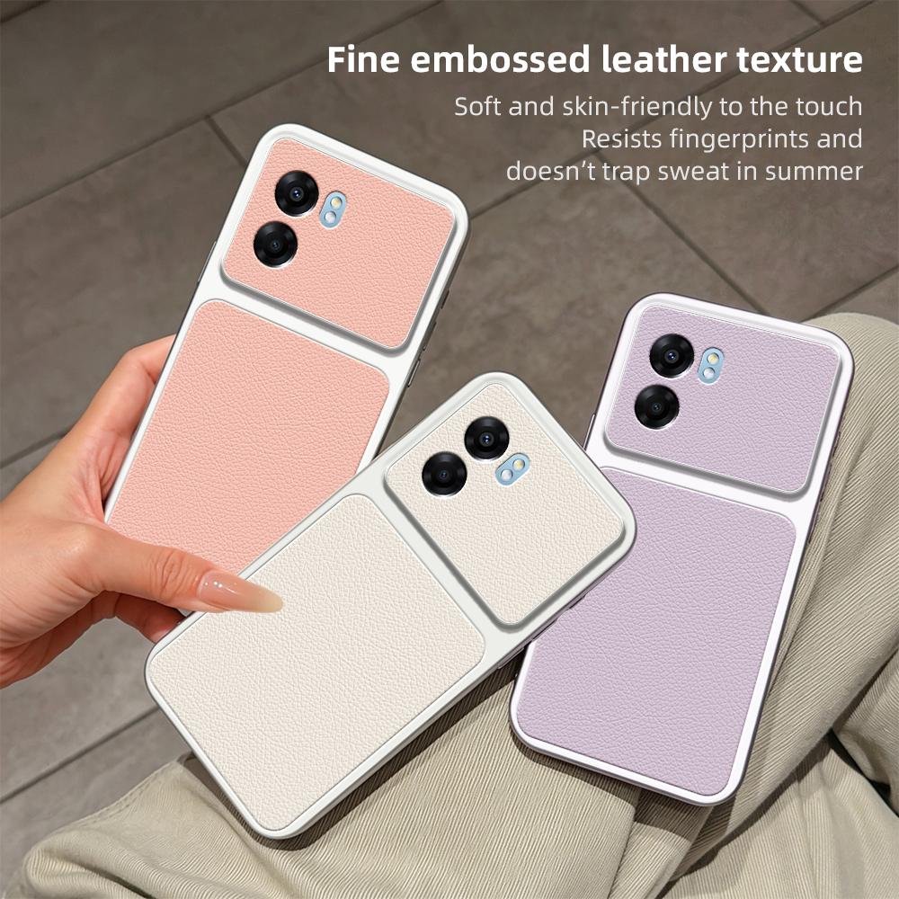 For Realme Q5i Case Realme V23 Cover Realme V23 Leather Case Luxury Lens Protection Protect Matte leather Back Cover