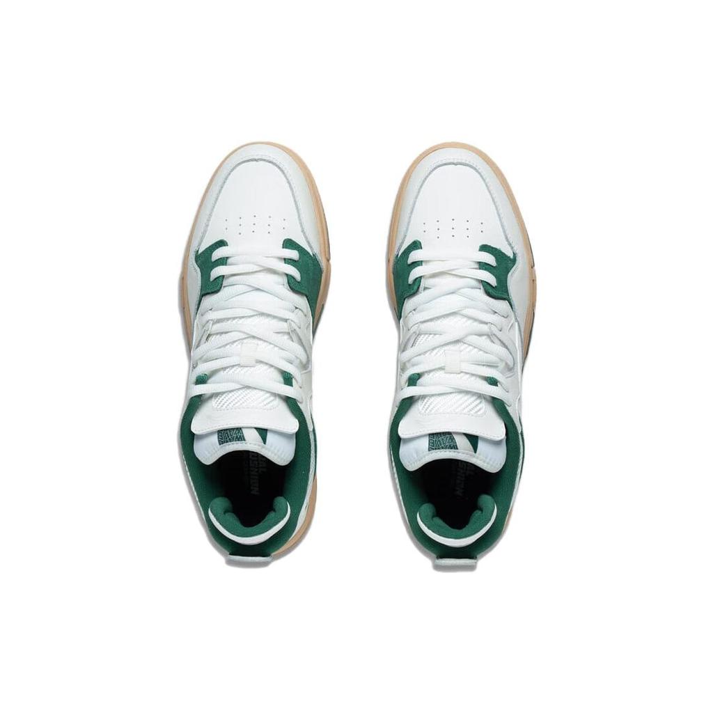 Li Ning Slip Resistant Cushioning Low top Skateboard Shoes Men's White Green AECT035-2