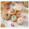 3 Options Cylindrical Stamp DIY Craft Petal Lace Stamp Creative Wooden Stamp Set Diary Decoration