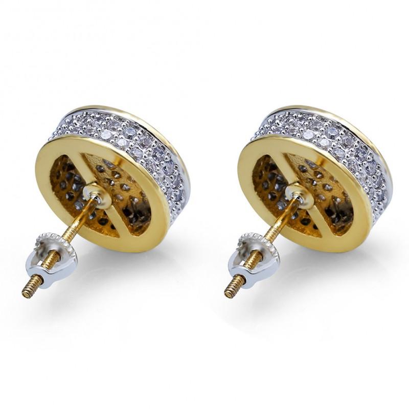 Cylindrical Mens Earrings Full Zircon Hip Hop Trendy Ear Jewelry