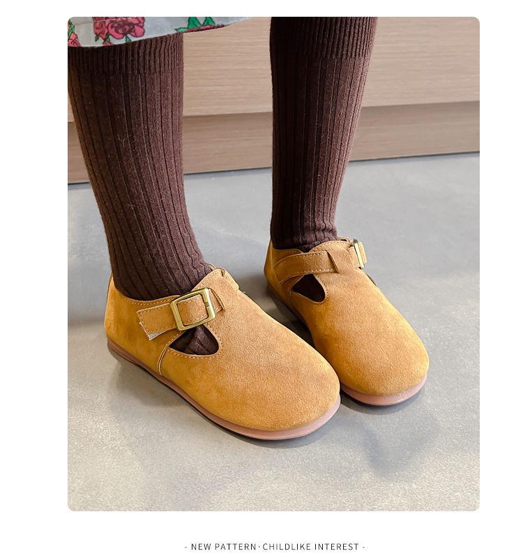 2025 Autumn Kids' Leather Shoes: Retro Korean Style, Soft Sole, Non-slip for Boys & Girls