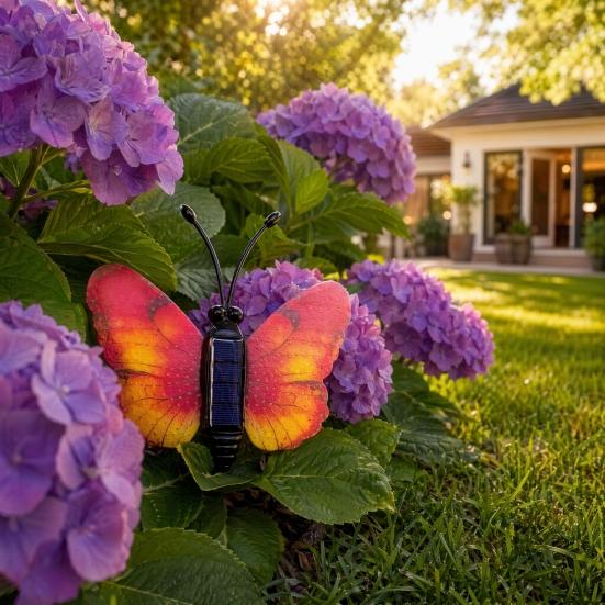 Solar Butterfly Garden Light, Color Changing LED Wall Lamp, Waterproof Outdoor Decoration for Lawn Yard Patio Decor