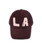 Linebinyu Block La Chain Stitch Ball Cap - Wine Brown