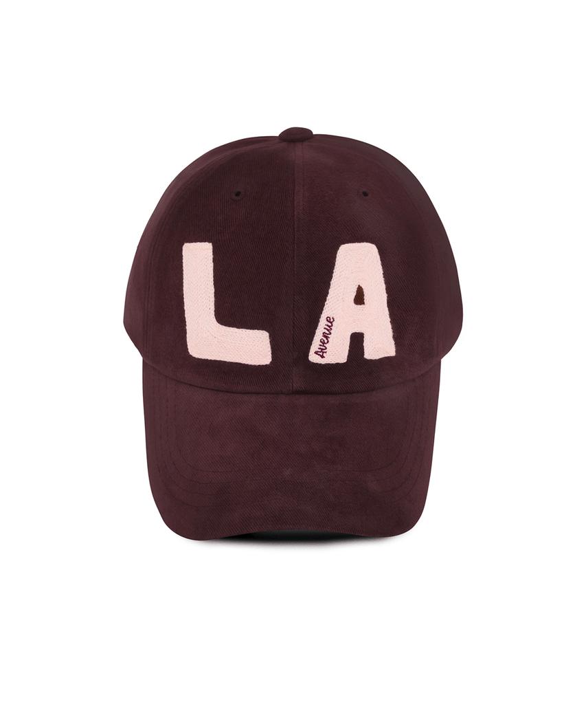 Linebinyu Block La Chain Stitch Ball Cap - Wine Brown