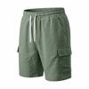 Men's Multi Pocket Cargo Shorts with Drawstring Waist Lightweight Breathable Beach Workwear Shorts for Outdoor Activities