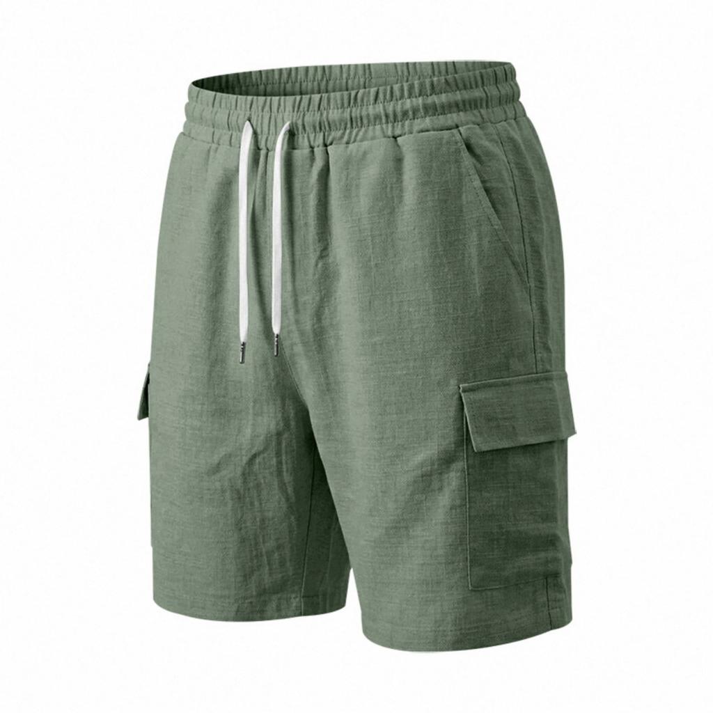 Men's Multi Pocket Cargo Shorts with Drawstring Waist Lightweight Breathable Beach Workwear Shorts for Outdoor Activities