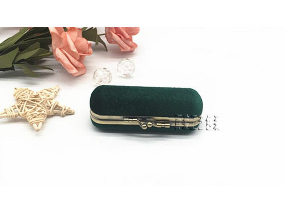 Creative Velvet Antique Bronze Clasp Lipstick Box with Mirror - Single Lipstick Storage and Gift Box