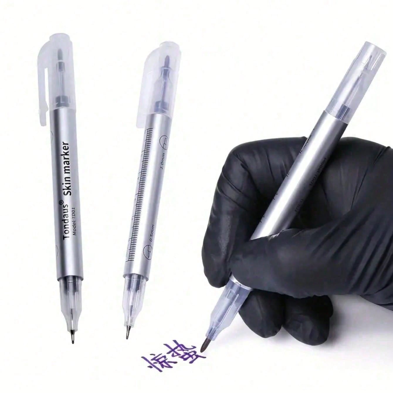 

1pc Tattoo Marker Pen, Embroidery Drawing Positioning Marker Pen, Purple, Double Ended Marker Pen срібний