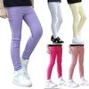 ילדים בנות צבע ממתקים כותנה Slim Fit מכנס עיפרון מזדמן מכנסיים אלסטיים עם כיס חותלת רגילה