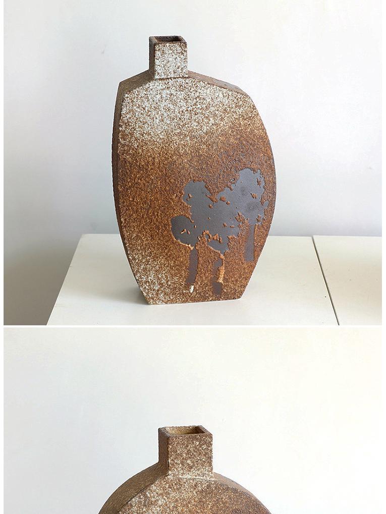 Retro Wabi-Sabi Zen Pottery Vase for Home and Hotel Decor