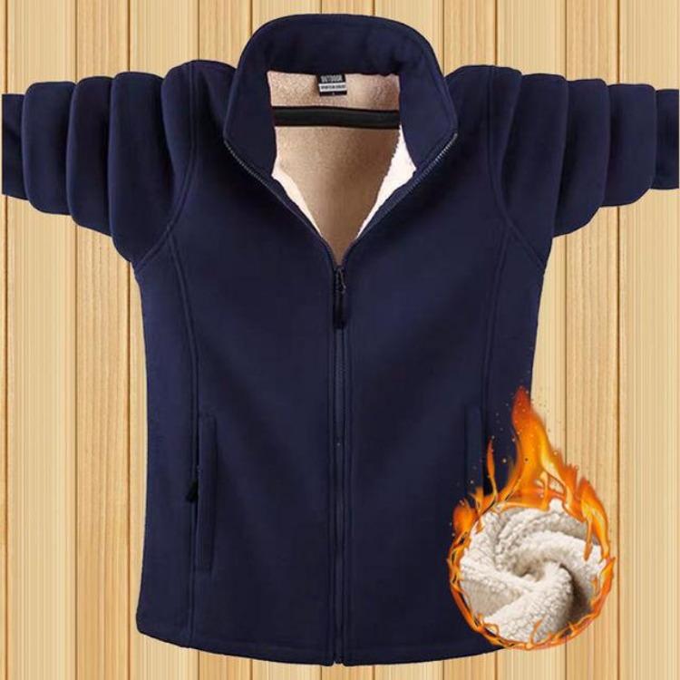 Plus Size 9XL Warm Solid Color Fleece Sweatshirt for Men Autumn Winter Thicken Clothing