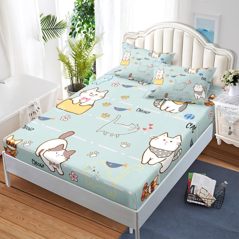 Mattress, Mattress Cover, Three-Piece Mattress Protective Cover, Fully Surrounded, Animals, Cats, Extremely Windy