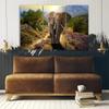 Dreiteiliges Bild Leinwanddruck Elefant Safari Afrika Natur