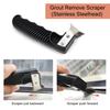 17pcs Grout Removal Tool Silicone Caulk Tool Set Glass Glue Corner Squeegee Grout Saw Blade Scraper