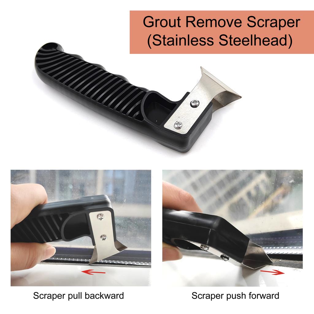 17pcs Grout Removal Tool Silicone Caulk Tool Set Glass Glue Corner Squeegee Grout Saw Blade Scraper