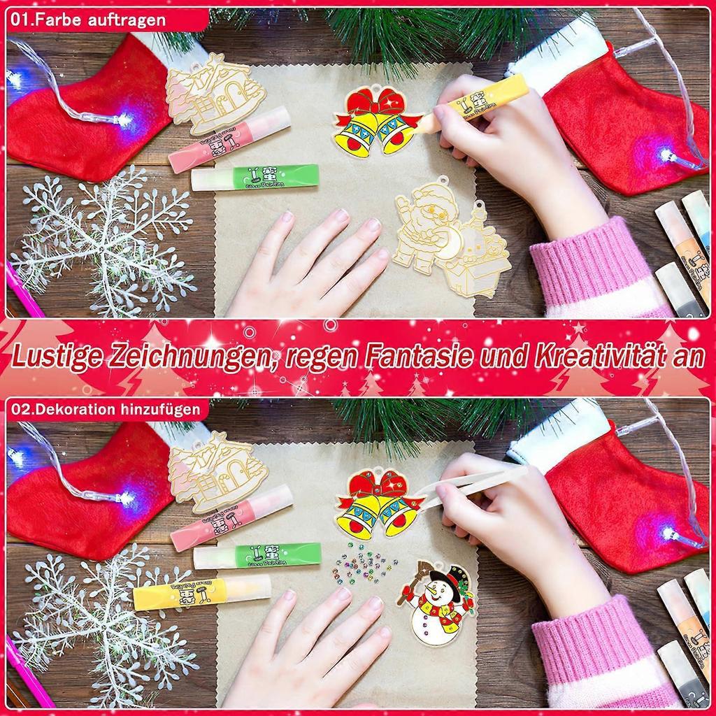 Christmas Crystal Glue Painting, Crystal Colours, Craft Set, DIY Crystal Art Painting Set, Children's Window