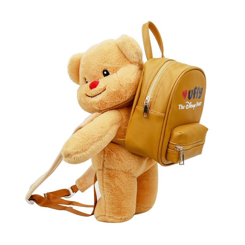 

Школьный рюкзак новый рюкзак с куклой-медведем для девочек модный рюкзак в иностранном стиле милый мультяшный рюкзак коричневый