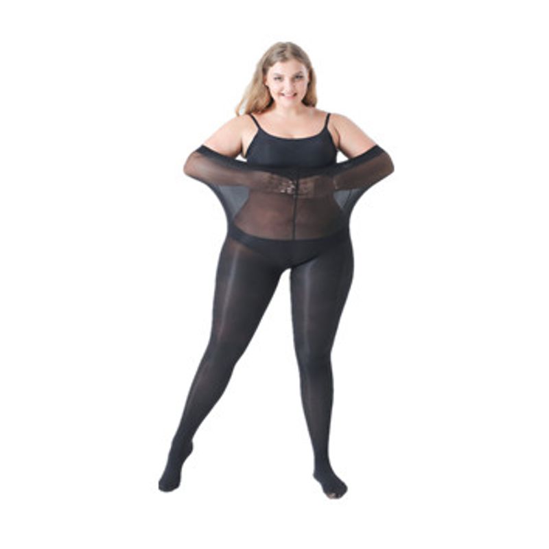 

Модальный Amazon Мода Высокоэластичный Большого размера Женская одежда Black conjoined 3X(Increase)