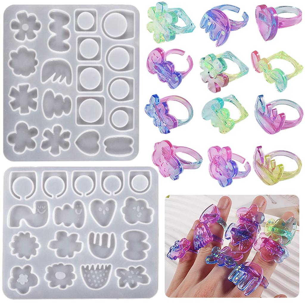 Irregular Flower Ring Silicone Mold with Different Sizes Jewelry Making Supplies