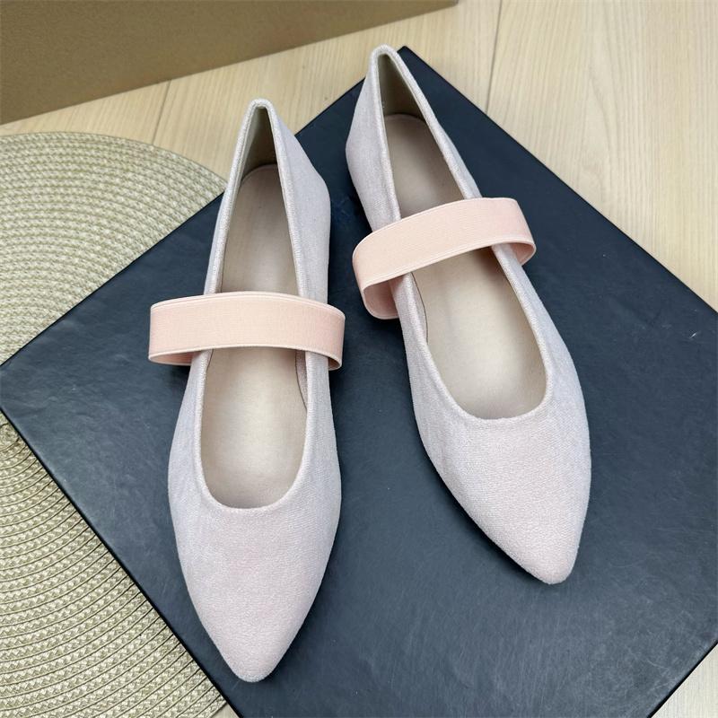 Fashion Flat Shoes for Women 2025 Spring and Autumn Ballet New French Pointed Shallow Mary Jane Shoes Large Size Women's Shoes 42 43 44