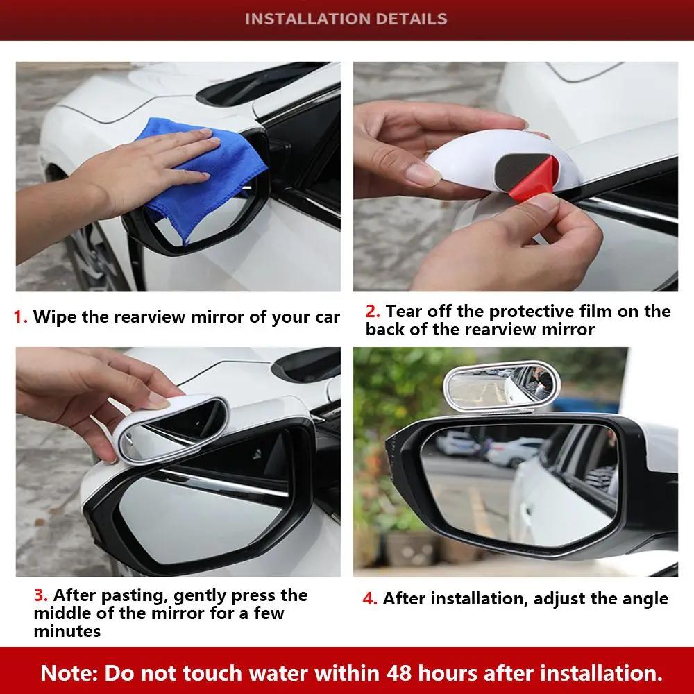 1PC Car Rearview Auxiliary HD Glass Parking Aid mirror 360-degree Wide Angle Car Blind Spot Mirror Adjustable Rotation