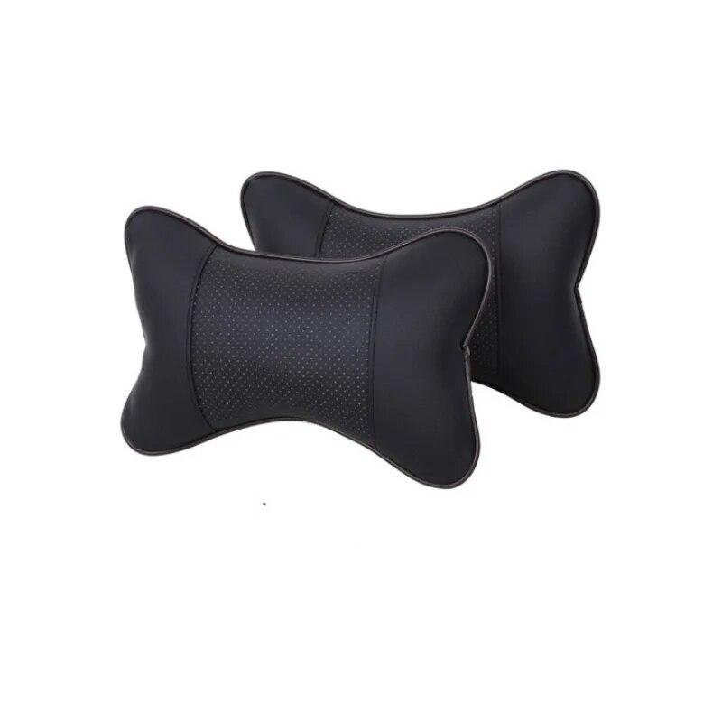1 Pcs Car Neck Pillows Pu Leather Head Support Protector Black/Red Universal Headrest Backrest Cushion Fit for All