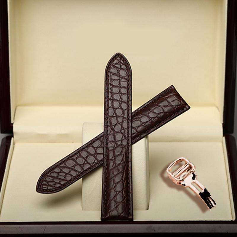 20 22mm Blue Purple Gray Pink Alligator Strap Replacement Cartier Tank London Men Women Folding Buckle Watch Strap Accessories