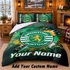 Set de așternut 3 piese cu model Sporting CP Nume personalizat, Cearșaf și Fețe de pernă Pentru Dormitorul de Acasă