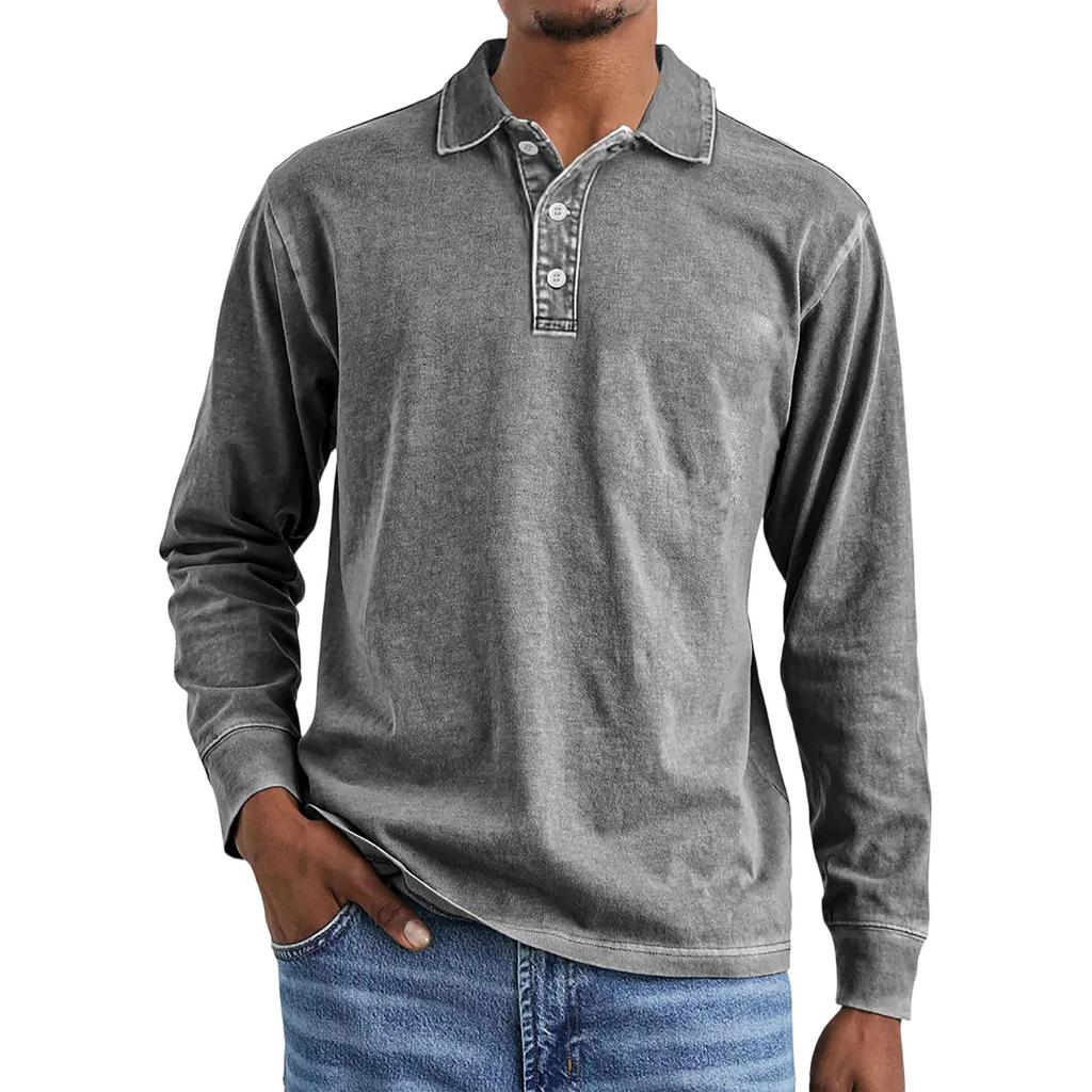 Men'S Knitted Shirt Street Casual And Fashionable Long Sleeved Top