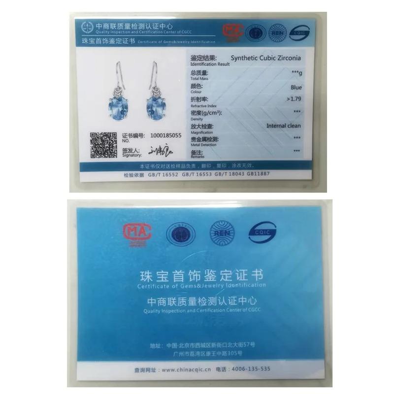 100% 925 Sterling Silver Drop Earrings for Women Girls Nano Blue Topaz Gemstone Earrings Korean Trend Fashion Party Fine Jewelry