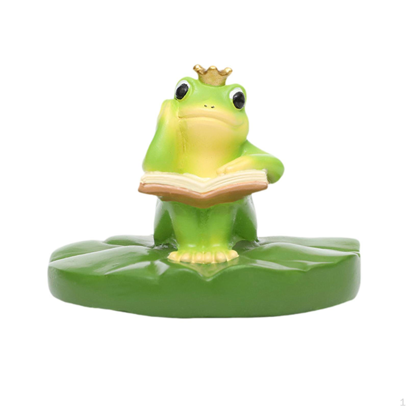 

Garden Frog Statue Can Float on Water Adorable Resin Sculpture Collectible Pond Decoration for Playing Guitar