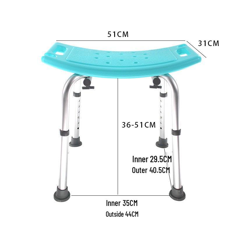 Adjustable Non-slip Waterproof Bath Stool for Elderly, Pregnant Women, and Disabled