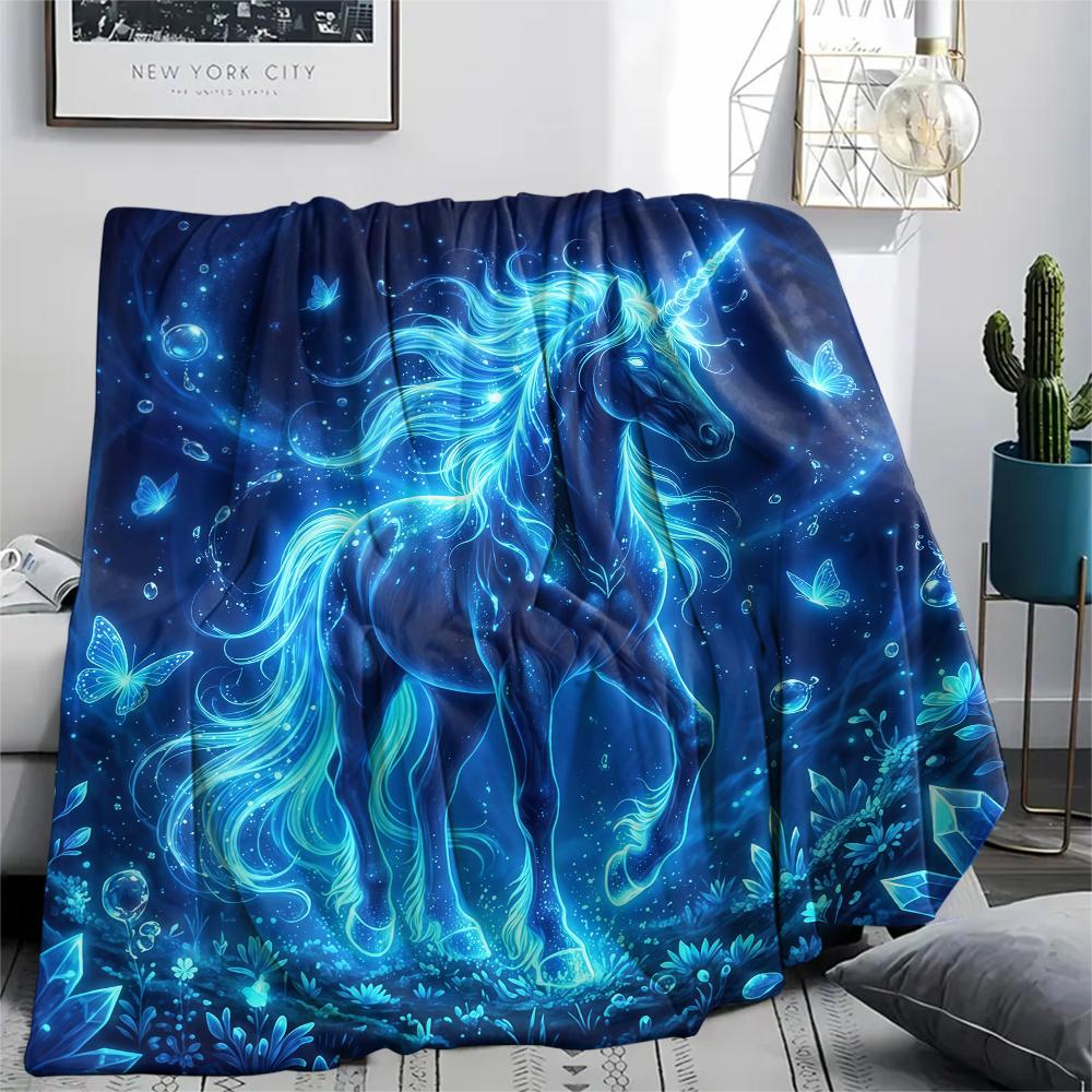Blue Rose Animal Print Flannel Blanket,High quality Comfortable for All Seasons,Home Decor,Warmth and Comfort,Perfect for Christmas Gifts