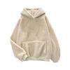 Women's Fashionable Solid Color Long Sleeved Hooded Sheep Warm Casual Hoodie Top