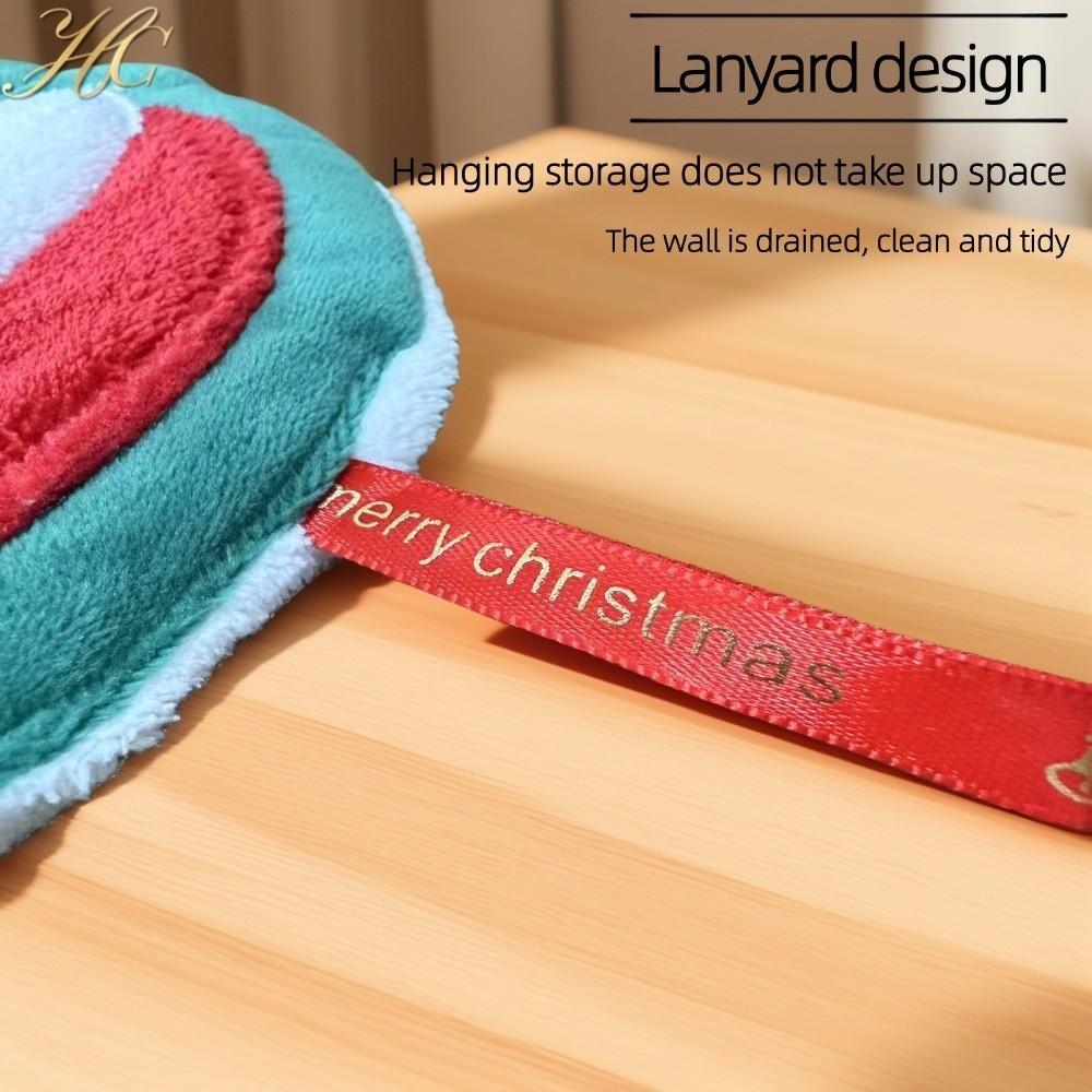 3 Layer Christmas Hand Towel Thickened Quick Drying Toilet Handkerchief Hanging Water-absorbing Bathroom Kerchief for Christmas