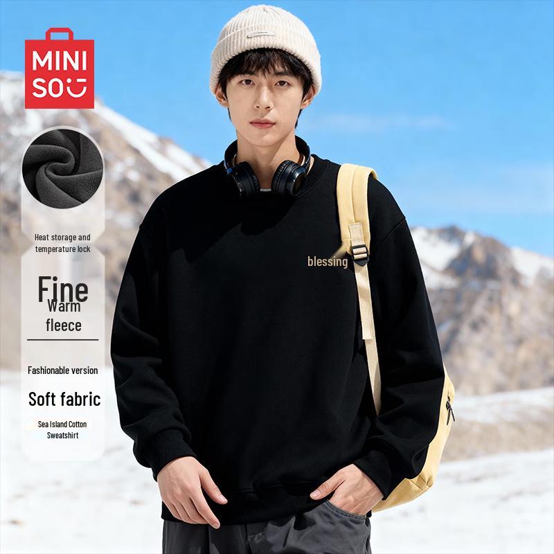 MINISO Heavyweight Fleece-Lined Round Neck Pullover