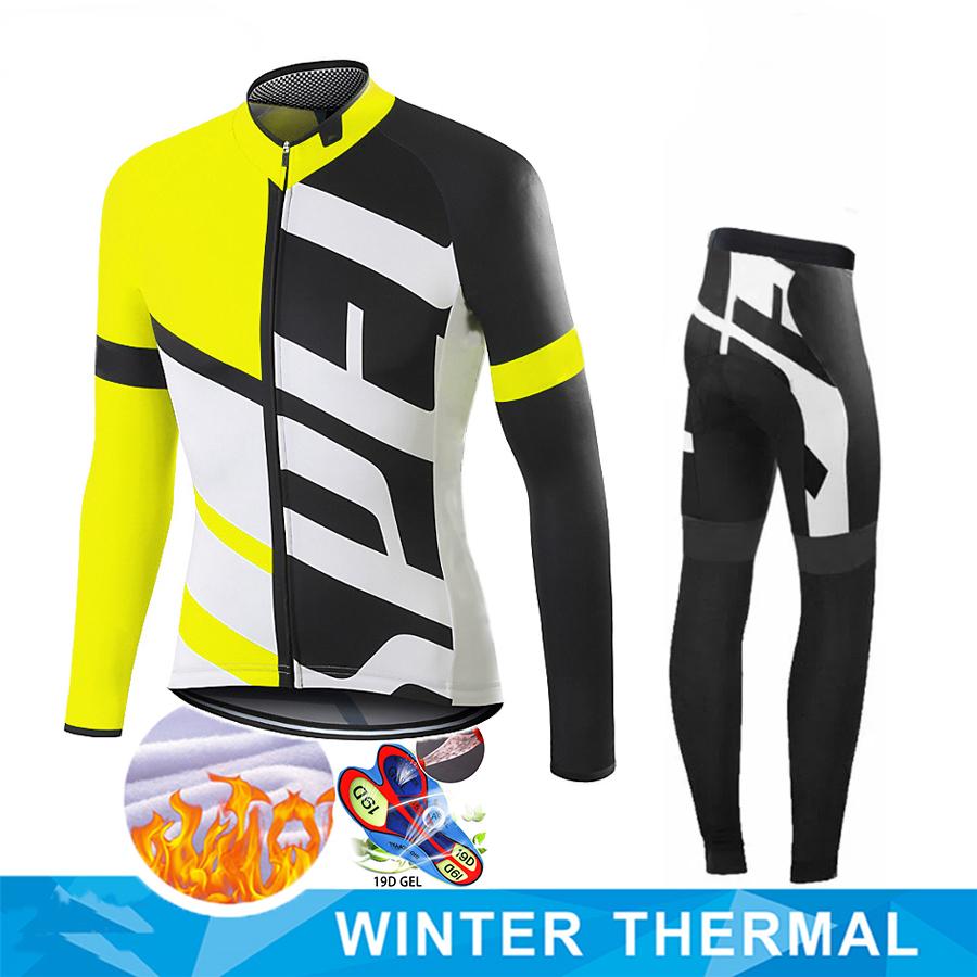 Winter Thermal Fleece Men Cycling Jersey Sets MTB Bicycle Clothes Wear Ropa Ciclismo Racing Bike Clothing Team Cycling Suit