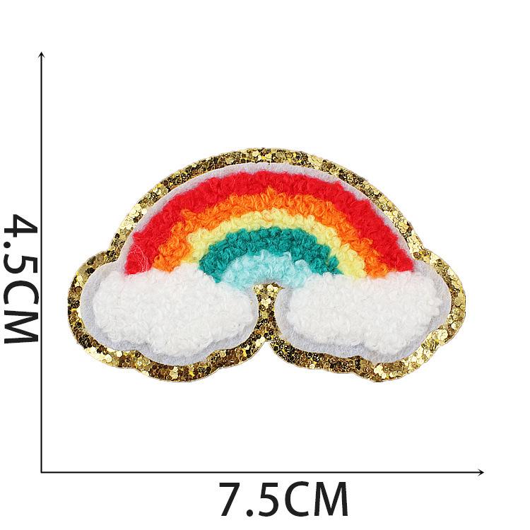 New Embroidery Cloth Sticker Rainbow Patch Sticker Love Smiley Face Computer Embroidery Chapter Boy Bag Decoration Towel Embroidery Shell