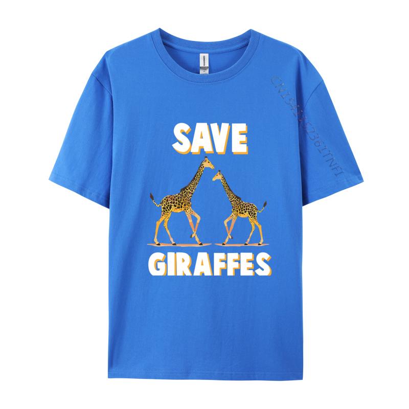 Save The Giraffes Safari Conservation TShirt Custom Funny Men Tops Tees Custom Cotton Black Graphic T Shirts